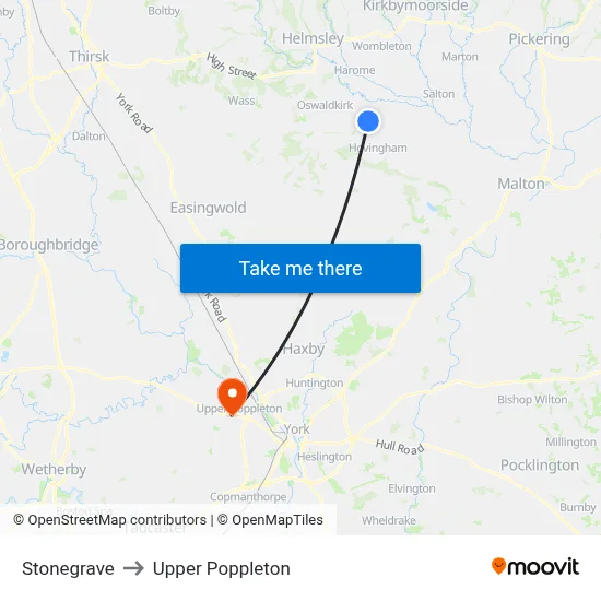Stonegrave to Upper Poppleton map