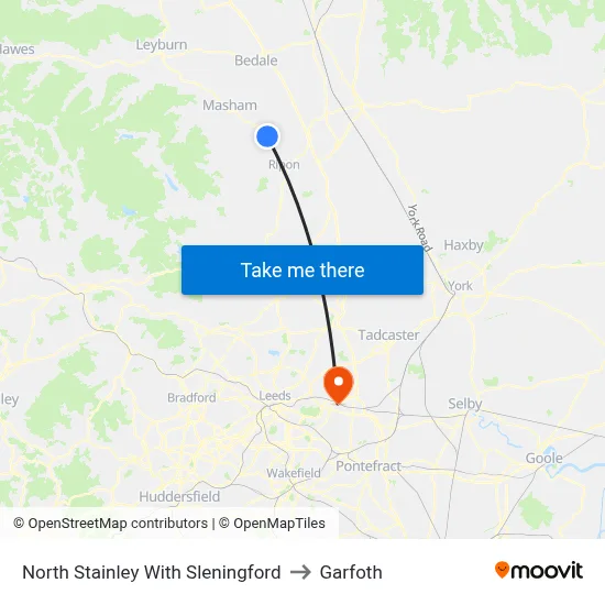 North Stainley With Sleningford to Garfoth map