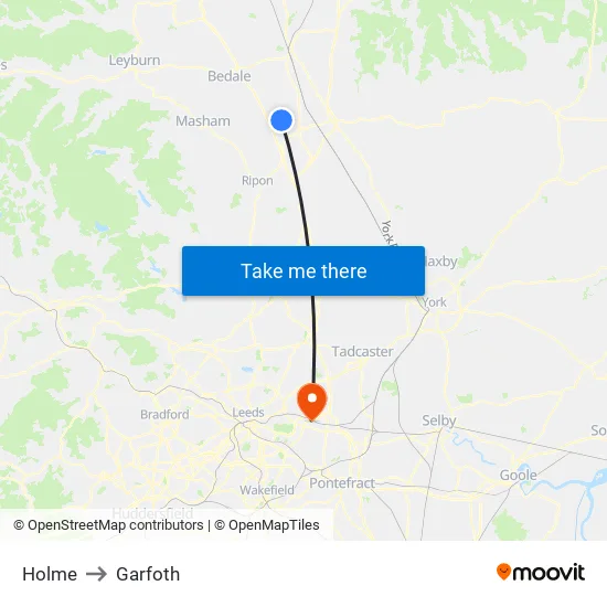 Holme to Garfoth map