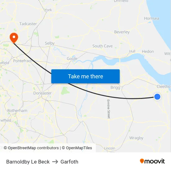 Barnoldby Le Beck to Garfoth map