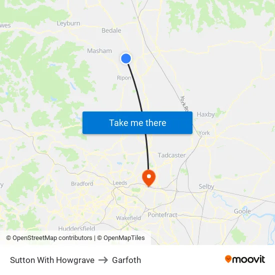 Sutton With Howgrave to Garfoth map