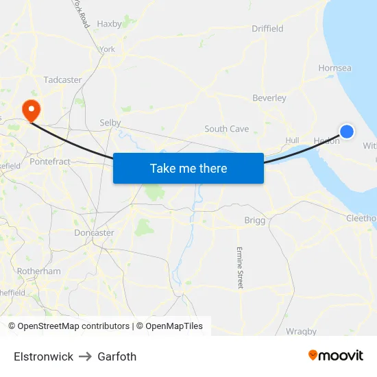 Elstronwick to Garfoth map
