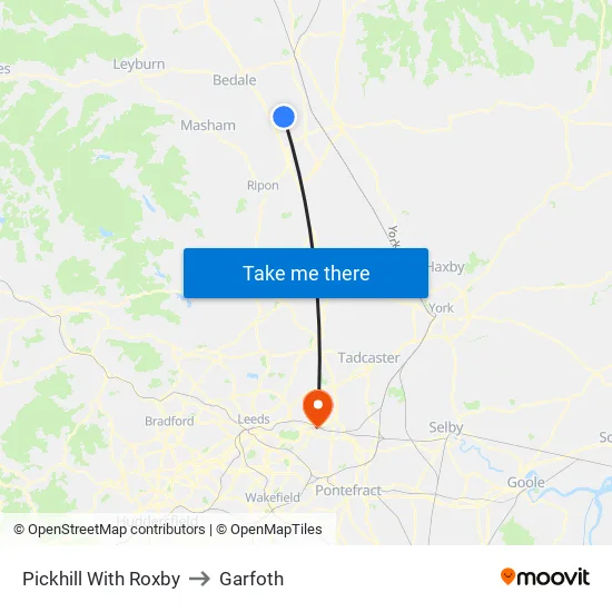 Pickhill With Roxby to Garfoth map