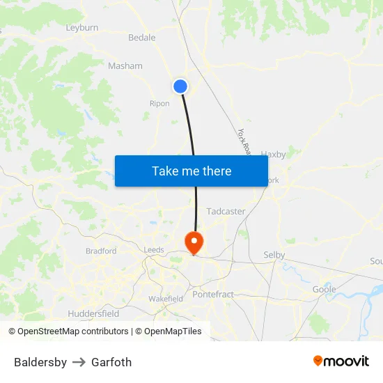 Baldersby to Garfoth map