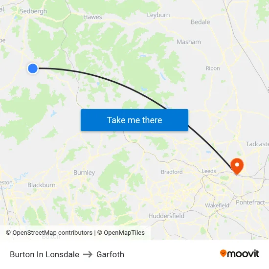 Burton In Lonsdale to Garfoth map