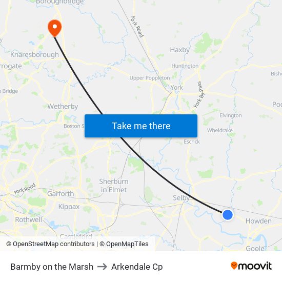 Barmby on the Marsh to Arkendale Cp map