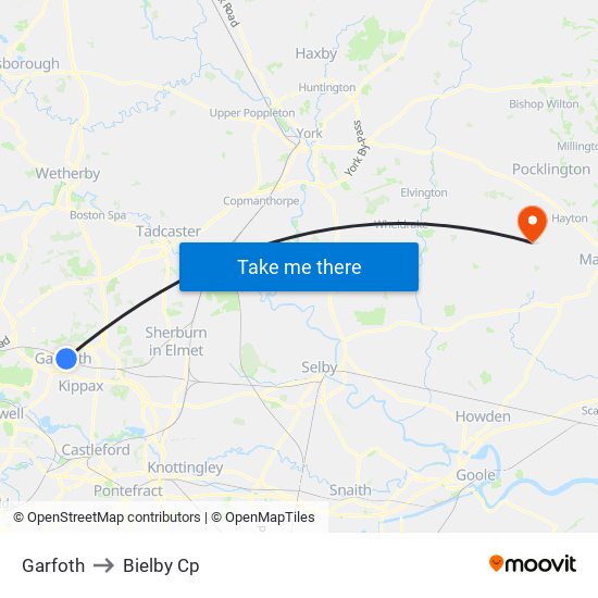 Garfoth to Bielby Cp map