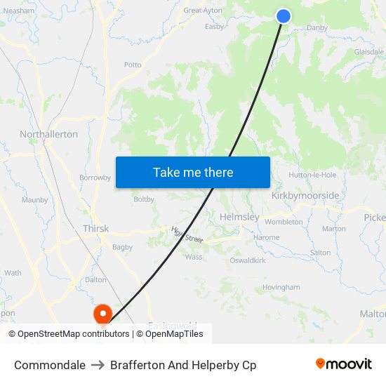 Commondale to Brafferton And Helperby Cp map