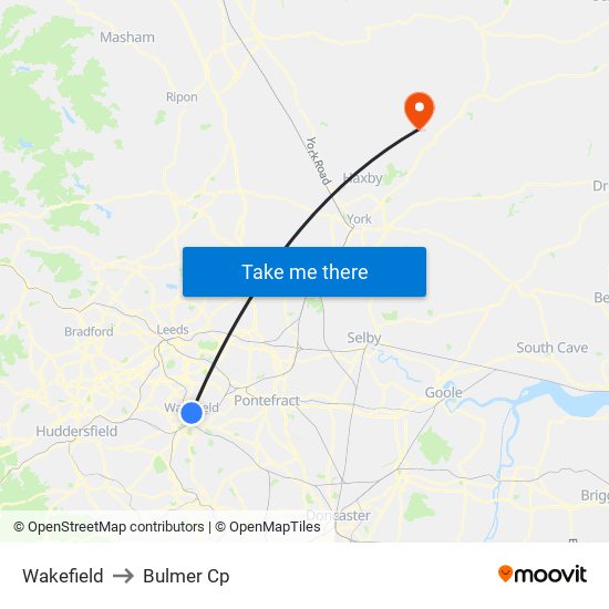 Wakefield to Bulmer Cp map