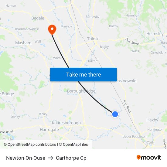 Newton-On-Ouse to Carthorpe Cp map