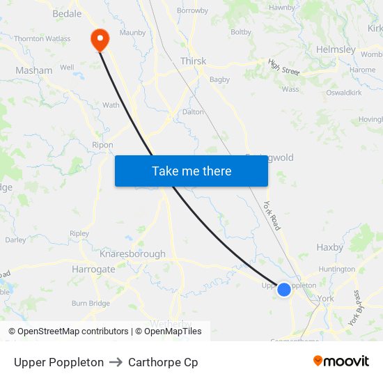 Upper Poppleton to Carthorpe Cp map