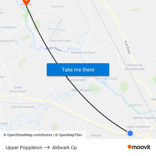 Upper Poppleton to Aldwark Cp map