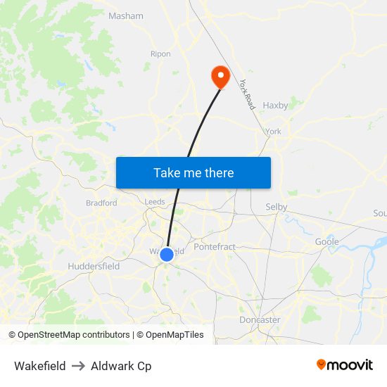 Wakefield to Aldwark Cp map