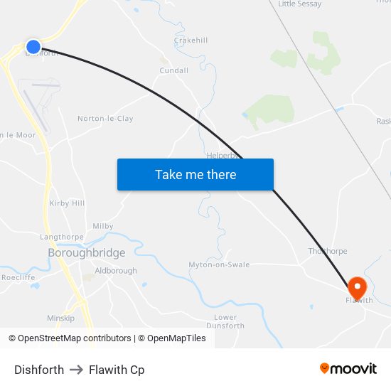 Dishforth to Flawith Cp map