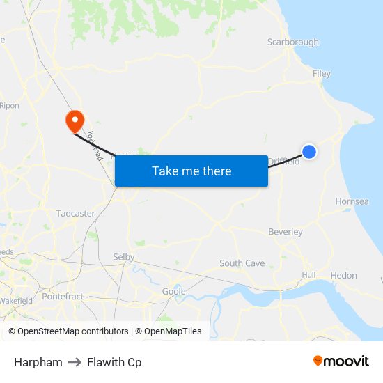 Harpham to Flawith Cp map