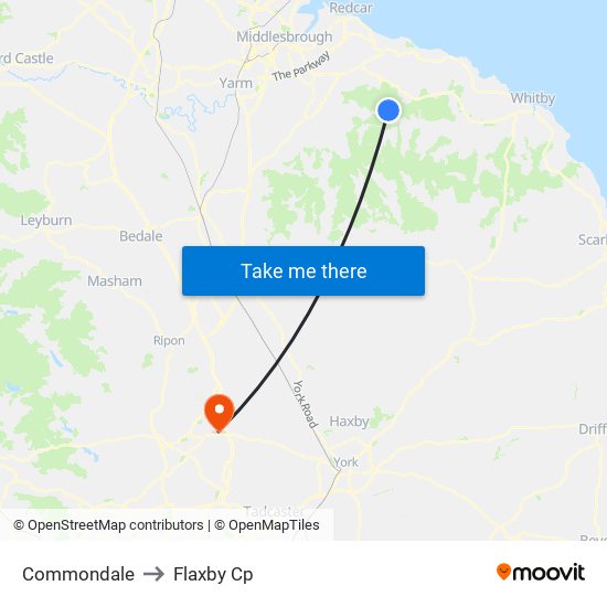 Commondale to Flaxby Cp map