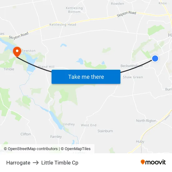 Harrogate to Little Timble Cp map