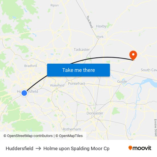 Huddersfield To Holme Upon Spalding Moor Cp With Public Transportation