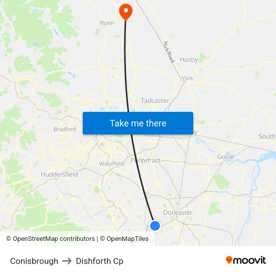 Conisbrough to Dishforth Cp map