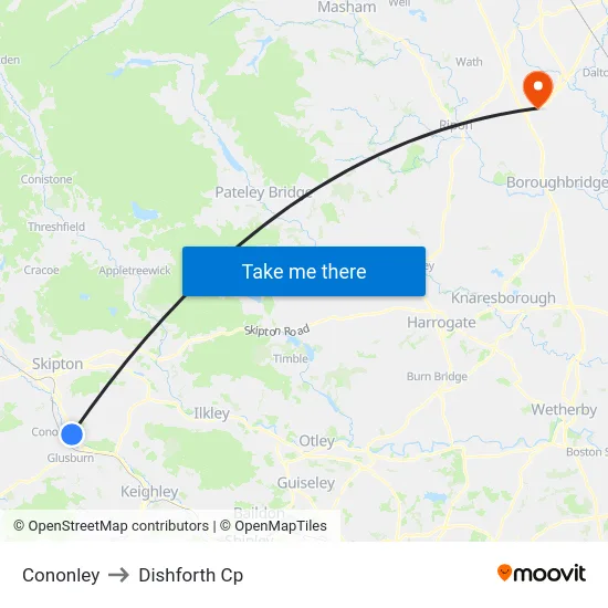 Cononley to Dishforth Cp map