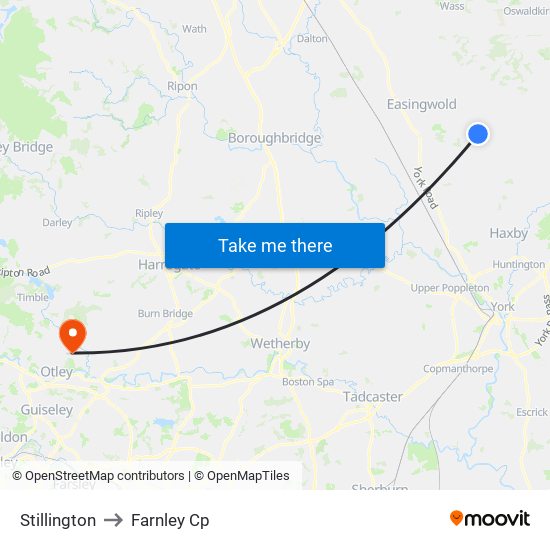 Stillington to Farnley Cp map