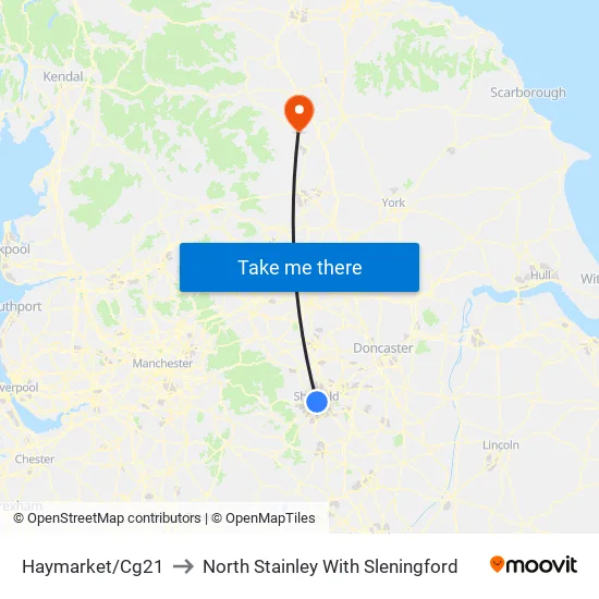 Haymarket/Cg21 to North Stainley With Sleningford map