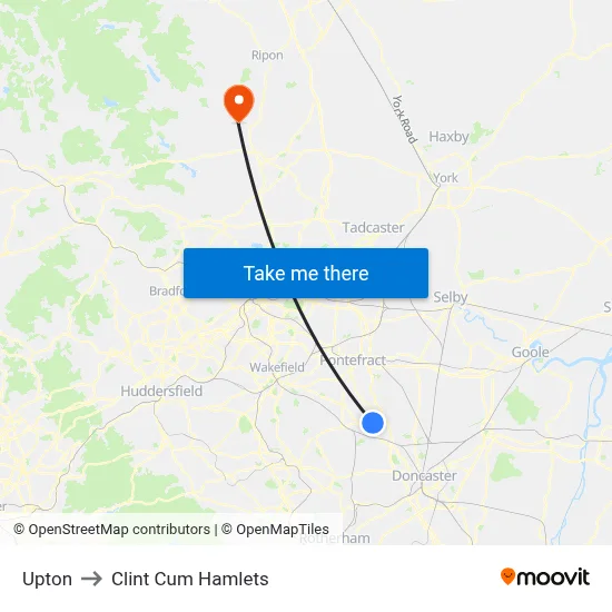 Upton to Clint Cum Hamlets map