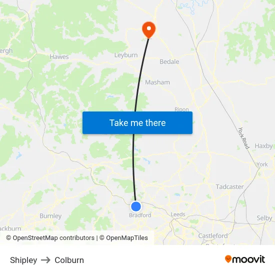 Shipley to Colburn map