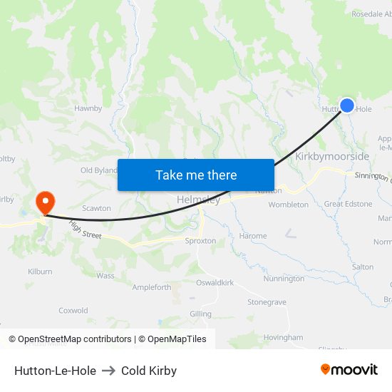 Hutton-Le-Hole to Cold Kirby map