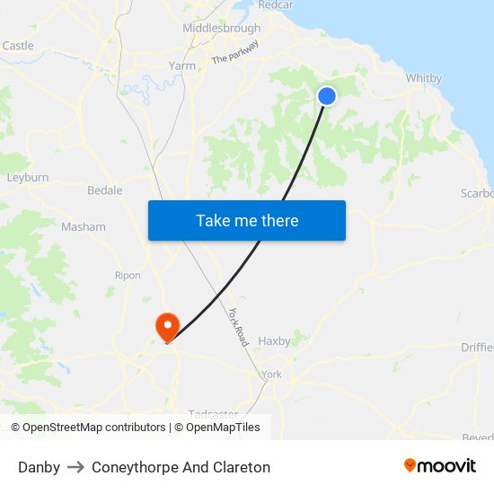 Danby to Coneythorpe And Clareton map