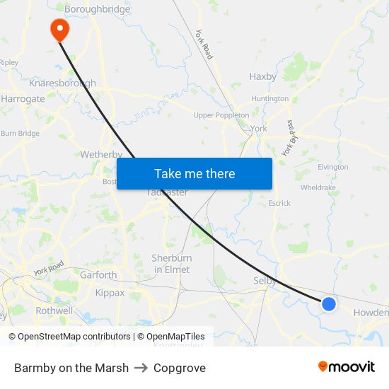 Barmby on the Marsh to Copgrove map