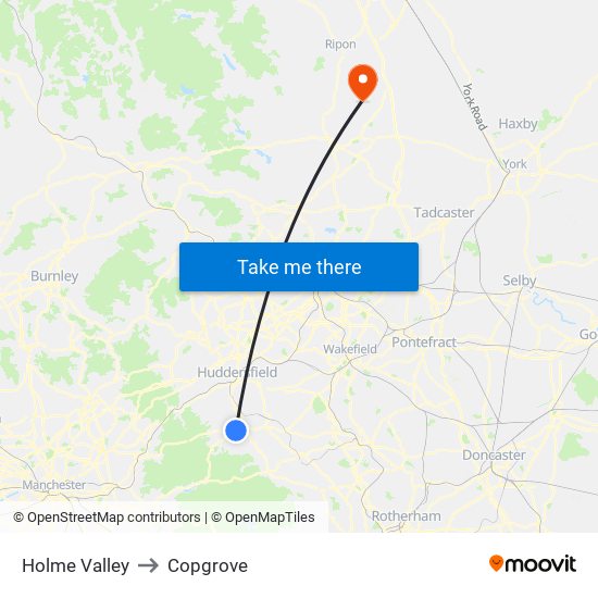 Holme Valley to Copgrove map