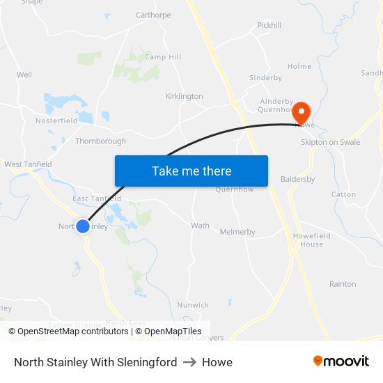 North Stainley With Sleningford to Howe map