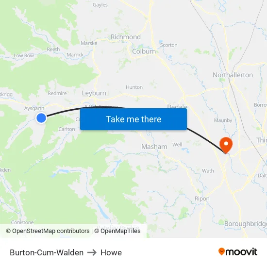 Burton-Cum-Walden to Howe map