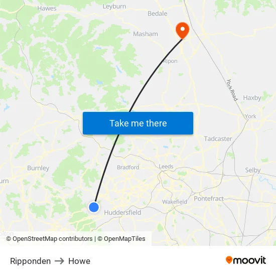 Ripponden to Howe map
