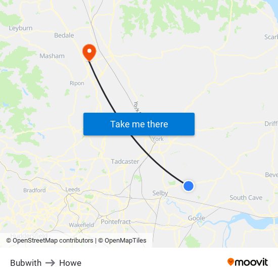 Bubwith to Howe map