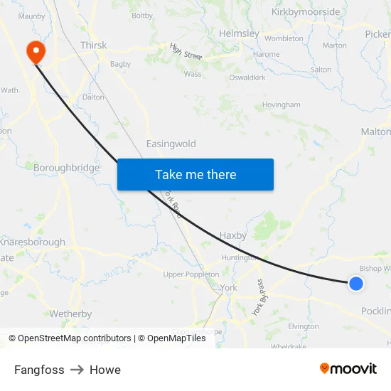 Fangfoss to Howe map