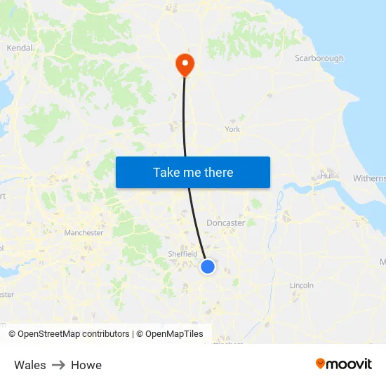 Wales to Howe map