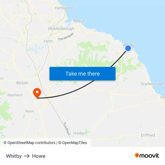 Whitby to Howe map