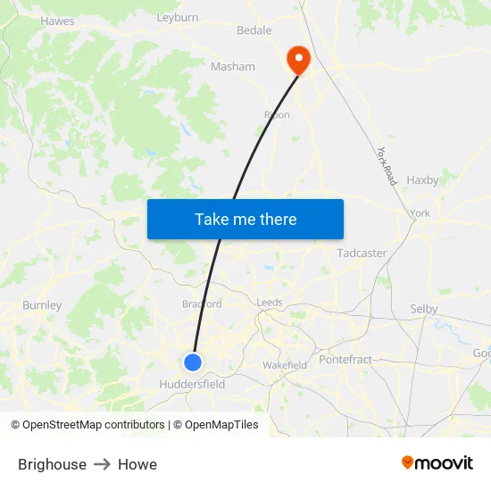 Brighouse to Howe map