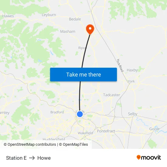 Station E to Howe map
