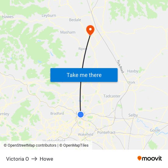 Victoria O to Howe map