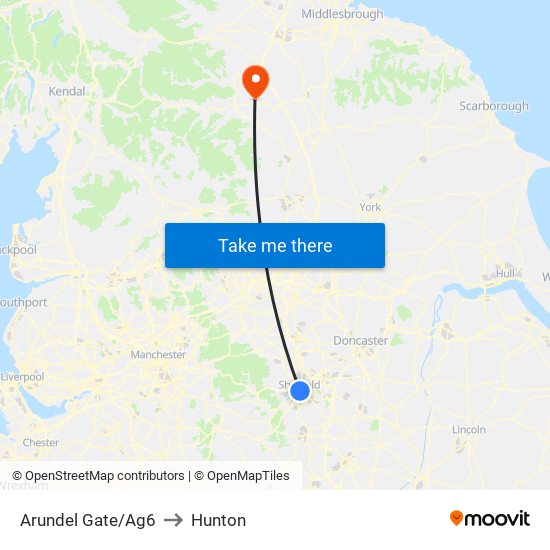 Arundel Gate/Ag6 to Hunton map