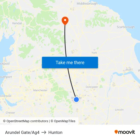 Arundel Gate/Ag4 to Hunton map