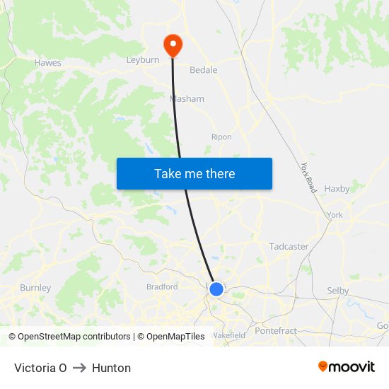 Victoria O to Hunton map