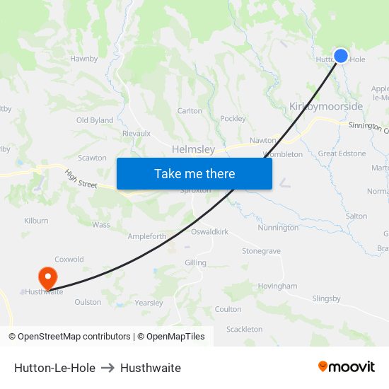 Hutton-Le-Hole to Husthwaite map