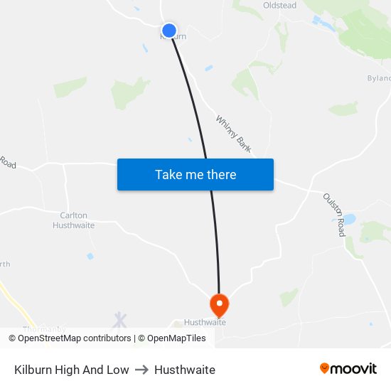 Kilburn High And Low to Husthwaite map