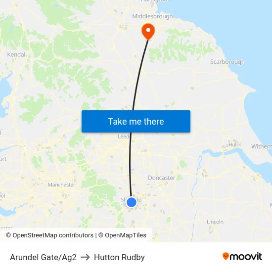 Arundel Gate/Ag2 to Hutton Rudby map