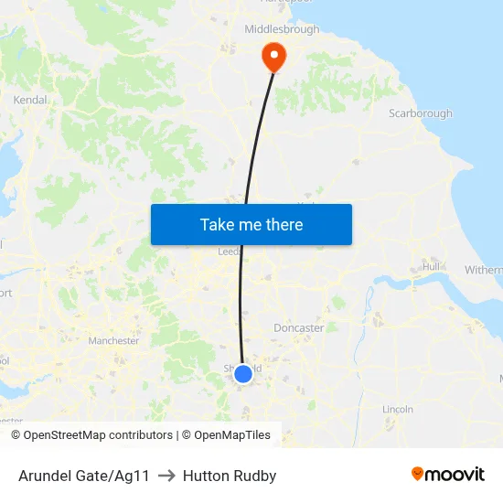 Arundel Gate/Ag11 to Hutton Rudby map