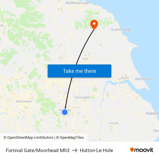 Furnival Gate/Moorhead Mh3 to Hutton-Le-Hole map